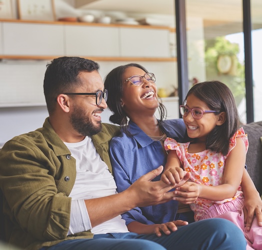 happy family approved for a personal loan